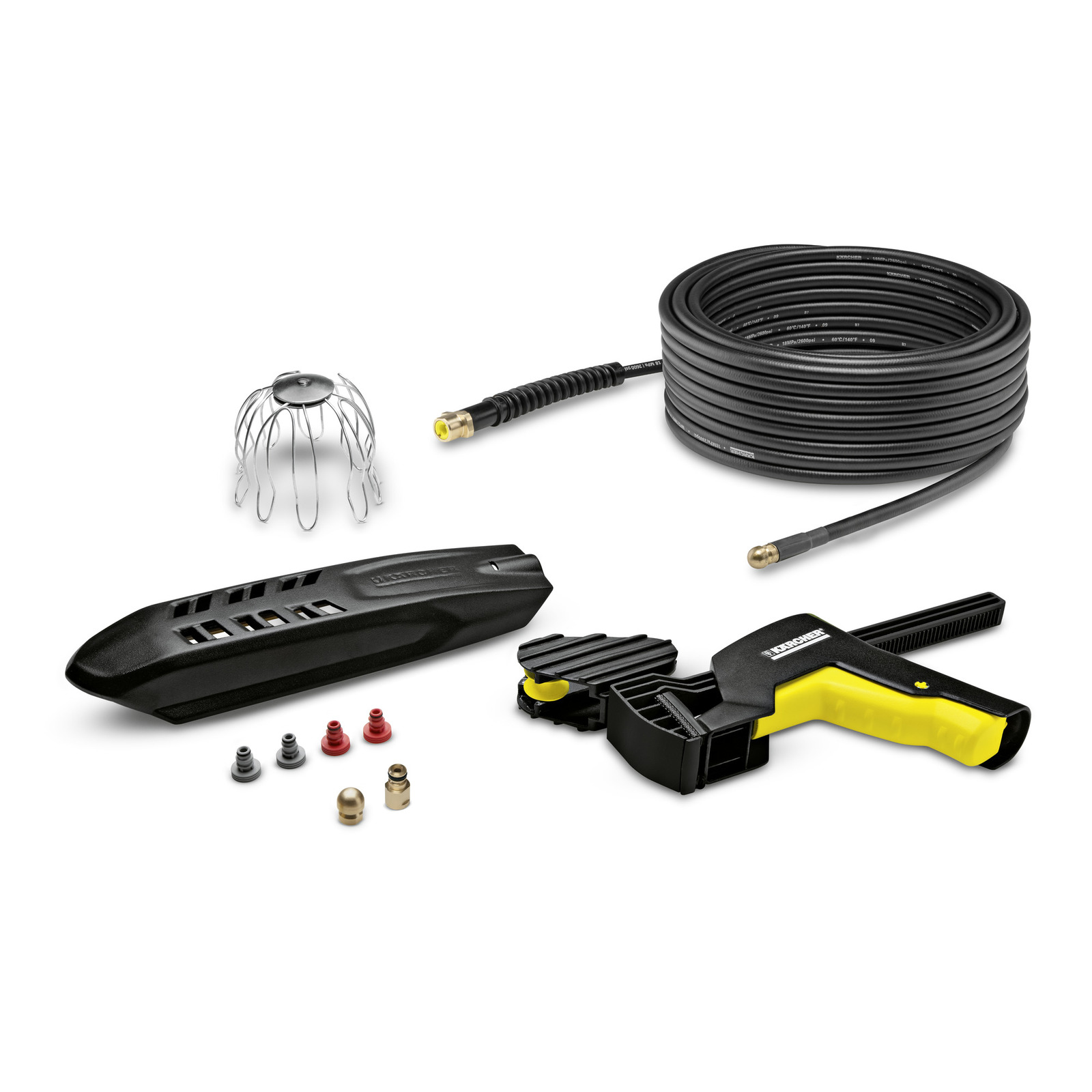 KAR280013S_01 Kärcher Dakgoot/rioolset 20m - Máquina Para Limpiar Tubería Negro